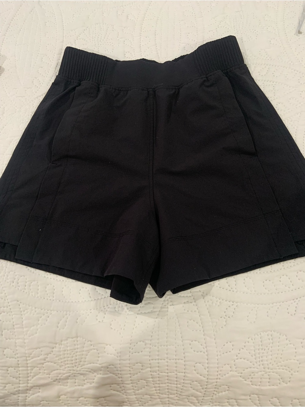 lululemon athletica Black Ribbed-Waist Athletic Shorts